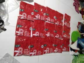 Pengiriman Kaos HUT RI ke-78 ke Mentawa Baru Ketapang tanggal 1 Juli 2023.